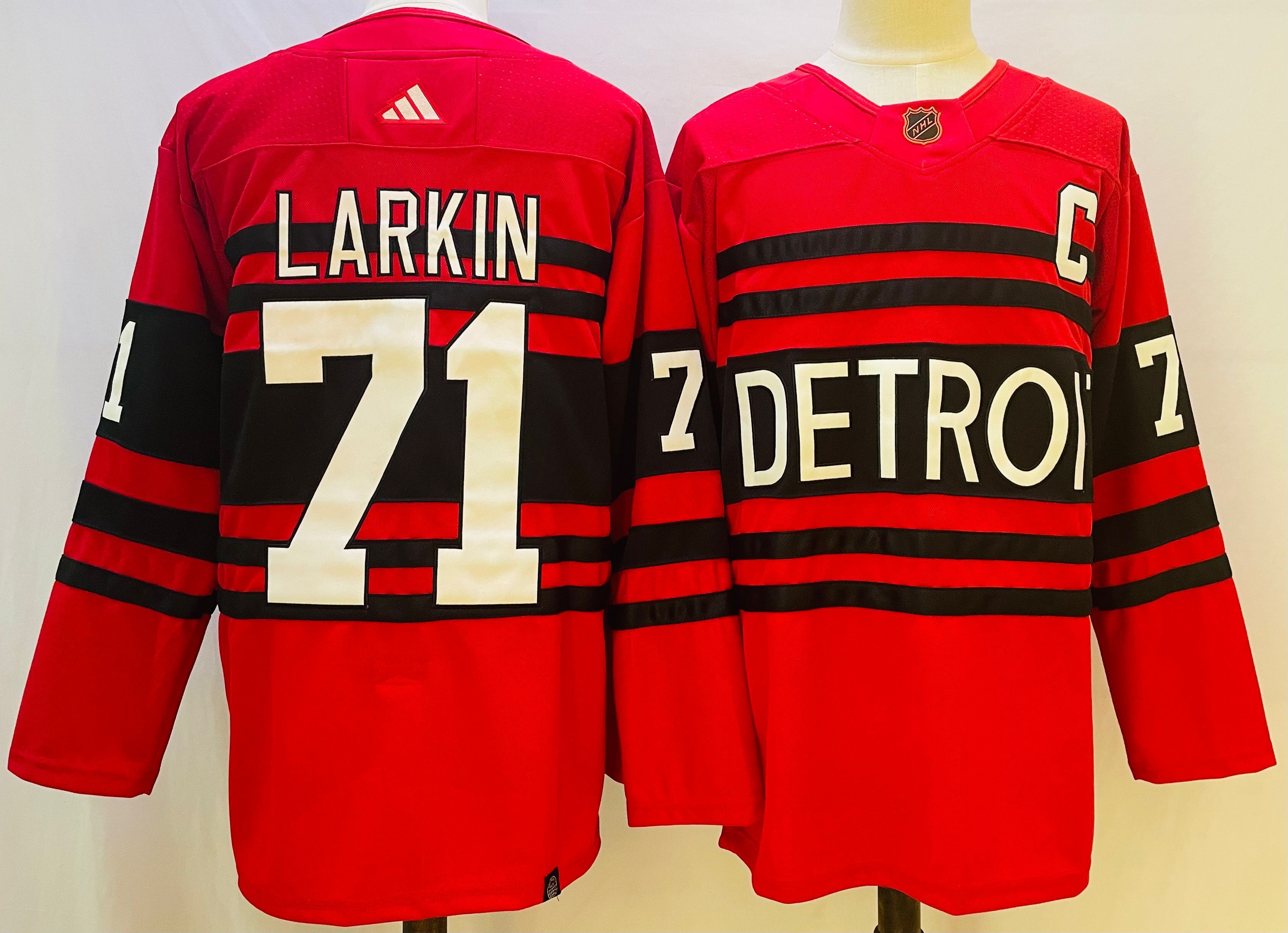 Men Detroit Red Wings #71 Larkin Red Throwback 2022 Adidas NHL Jersey->edmonton oilers->NHL Jersey
